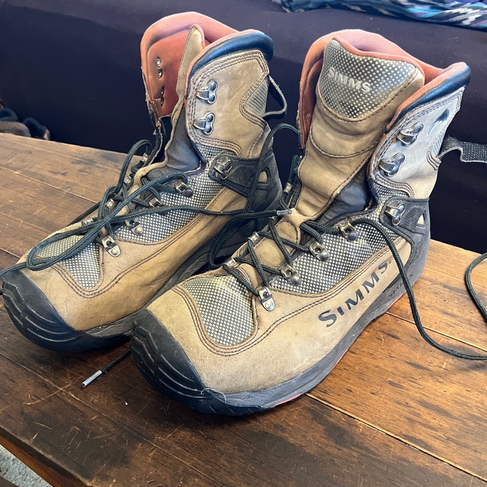 Simms Tan and Black Wading Boots - Picture 2 of 10